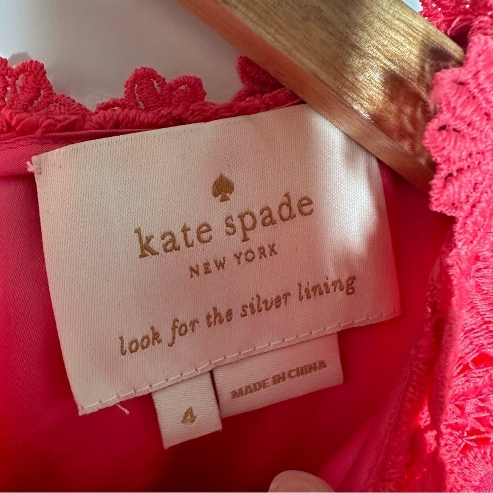 Kate Spade Shore Thing Lace Shift Dress in Peach Sherbet Size 4 - Picture 8 of 10